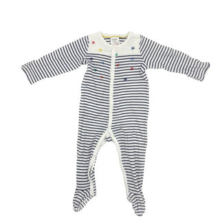 Baby Boden Blue and White Striped Sleeper with Colourful Stars, 9-12 months