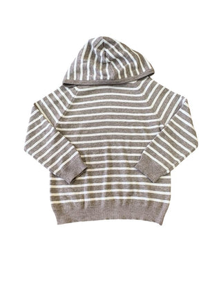 Zara Brown and White Striped Hooded Sweater, 5 years