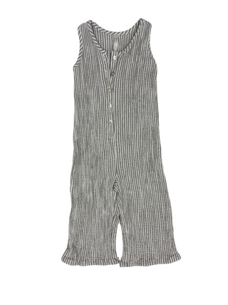 Rylee + Cru Green Stripe Crinkle Gauze Tank Romper, 4-5 years