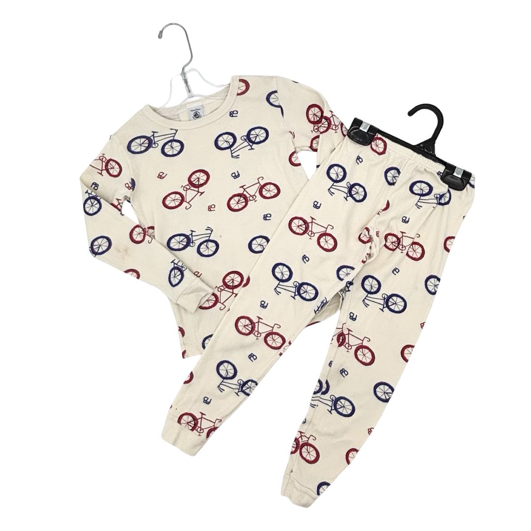 Petit Bateau bicycle pajama set, 6 years