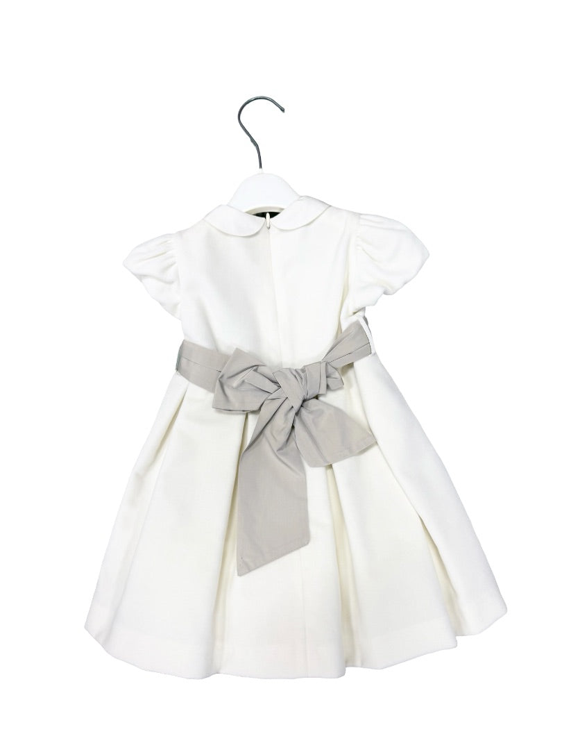 Il Gufo Velour white dress, 12 months