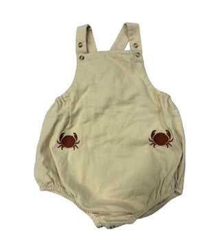 Donsje Beige Romper with Crab Embroidery, 24-30 months