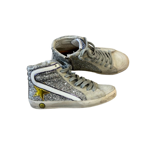 Golden Goose high top sequin w/gold star runners, euro 32 big kid