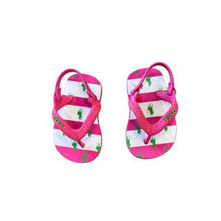 Ralph Lauren Pink and White Flip Flops, 2-3 infant