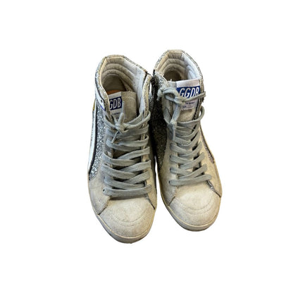 Golden Goose high top sequin w/gold star runners, euro 32 big kid