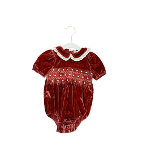 Noralee Sample  Red Velvet Romper, 6Months