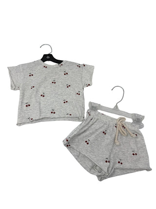 Mebie baby Cherry tshirt and short set, 0-3 months