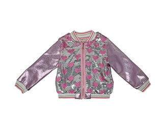 Baby Sara Heart Sequin Metallic Jacket, 4 years