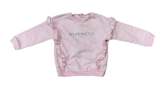 Givenchy Pale Pink Ruffle Sweatshirt with Holographic, 2 years