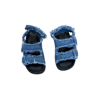 Zara Black Sandals with Blue Denim, eu 25 little kid