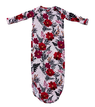 Posh Peanut Red Flower Sleep Gown, 0-3 months