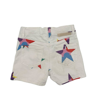 Stella McCartney white w/colour block stars denim shorts, 6 years