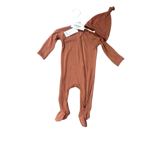 Quincy Mae Sample Bamboo Sleeper + Hat Set, 3-6 Months