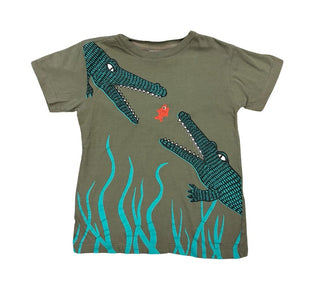 Lacoste Green Tee with Crocodiles and Fish Graphics, 8 years
