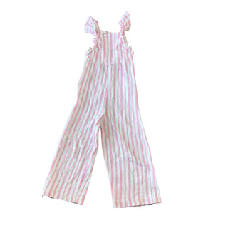 Zara Pink/white stripped pant romper, 3 years