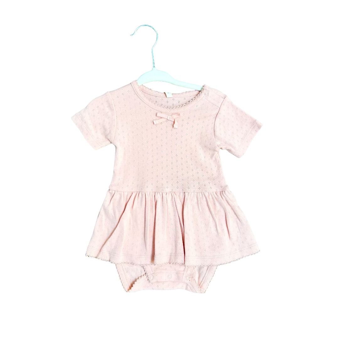 Quincy Mae Pointelle skirted body suit new with tags, 3-6 months