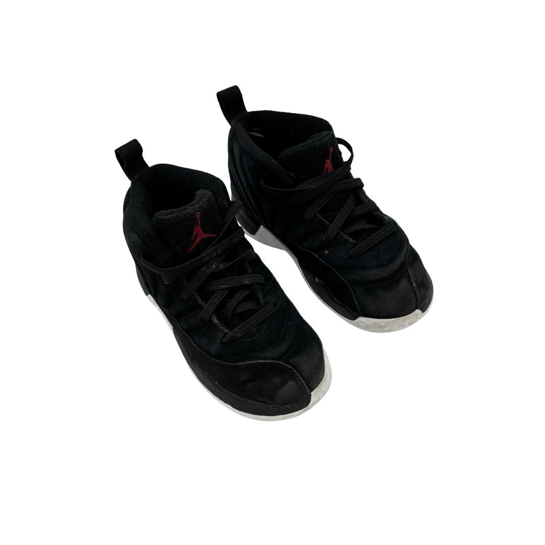 Nike Jordan 12 Retro Reverse Taxi black suede, 10 little kid