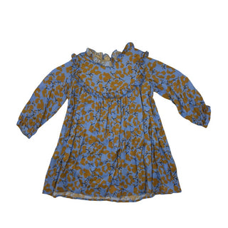 Paade Mode blue/tan floral dress, 3 years