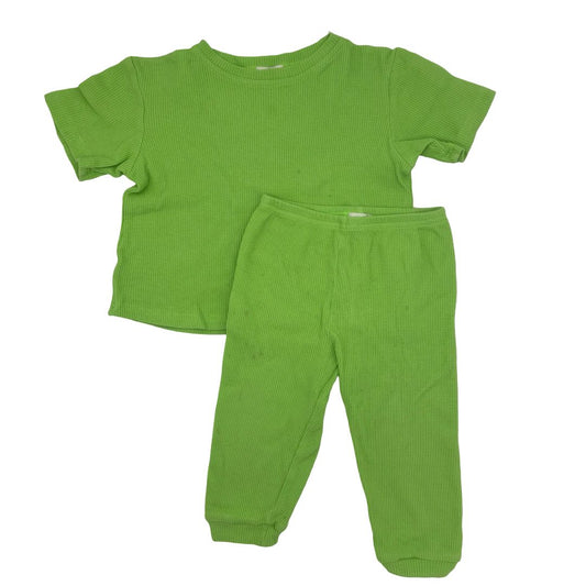 Mikki Rae Little Ones Bright Green Waffle T-Shirt and Pant Set, 5 years