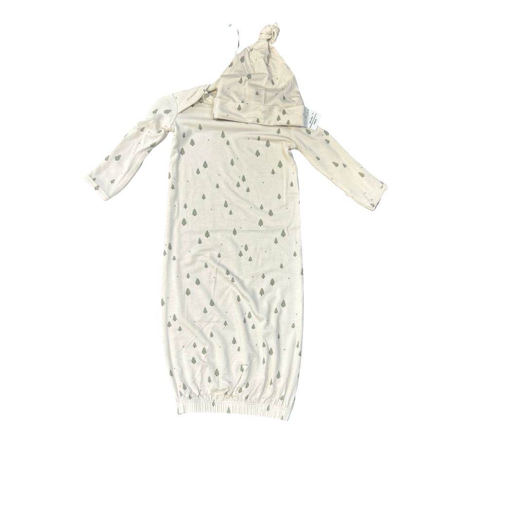 Quincy Mae Sample Bamboo Gown + Hat Set, 3-6 Months