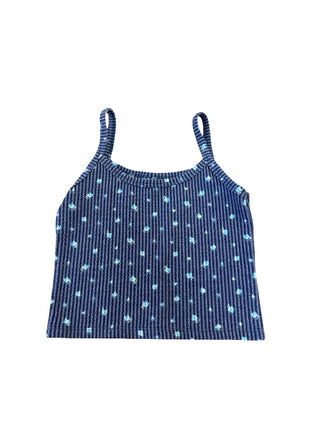 Hannah Sky Blue w/floral tank top, Small