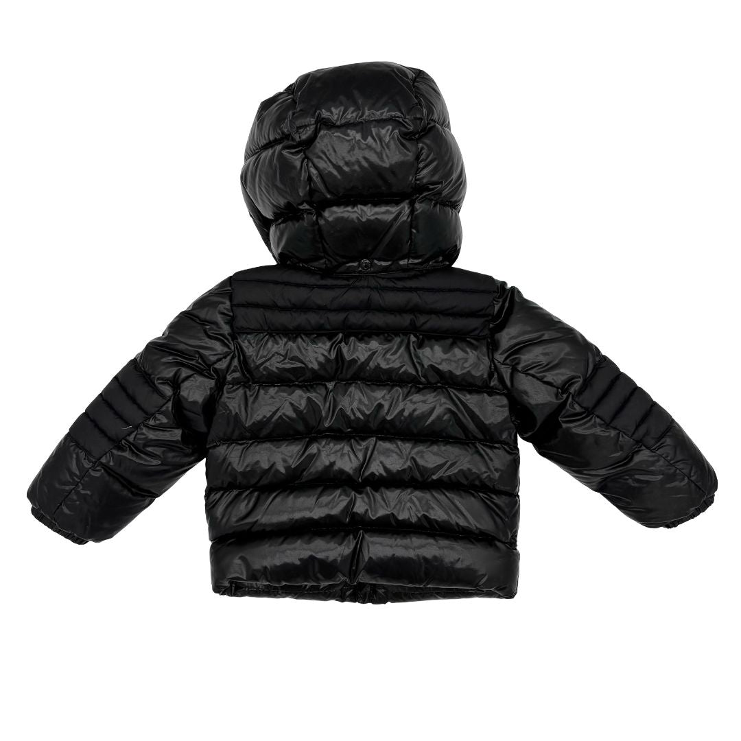 Moncler black puffer jacket, 12-18 months