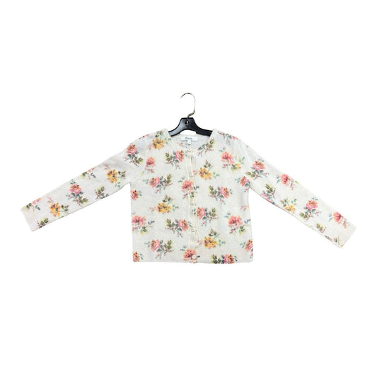 Bonpoint Cashmere Cream Cardigan with Florals, 8 years