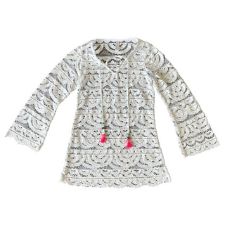 PilyQ white swim cover up, xs