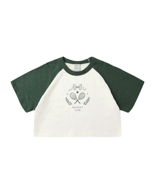Rylee + Cru Green and White Racquet Club Rahlan Crop T-Shirt Brand New with Tags, 4-5 years
