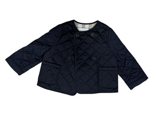 Burberry Navy Blue Quilted Double Breasted Jacket, 12 months
