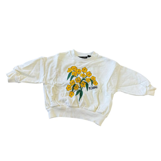 Mini Rodini Alpine Flowers (Embroidered) Sweatshirt Off-White , 12-18 months