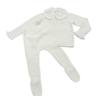 Zara knit set white, 6-9 months