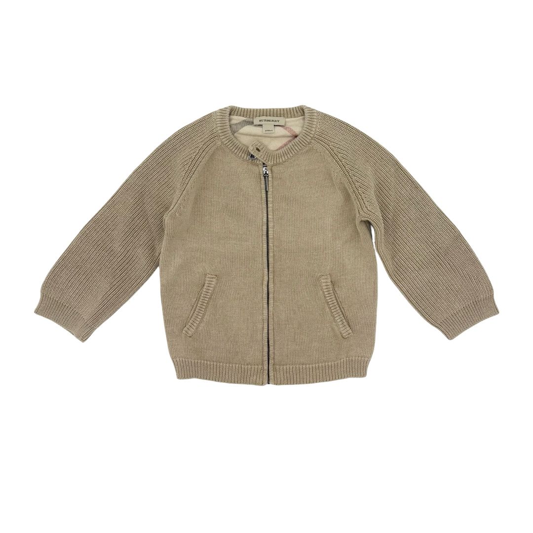 Burberry tan knit cardigan, 3 years