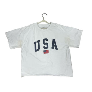 J. Galt White Crop USA T-Shirt, o/s