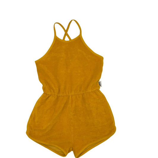 Hundred Pieces yellow terry cloth short romper, 6 years