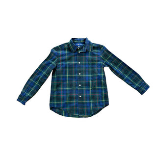 Ralph Lauren Green Plaid Button Down Long Sleeve Shirt, 7 years