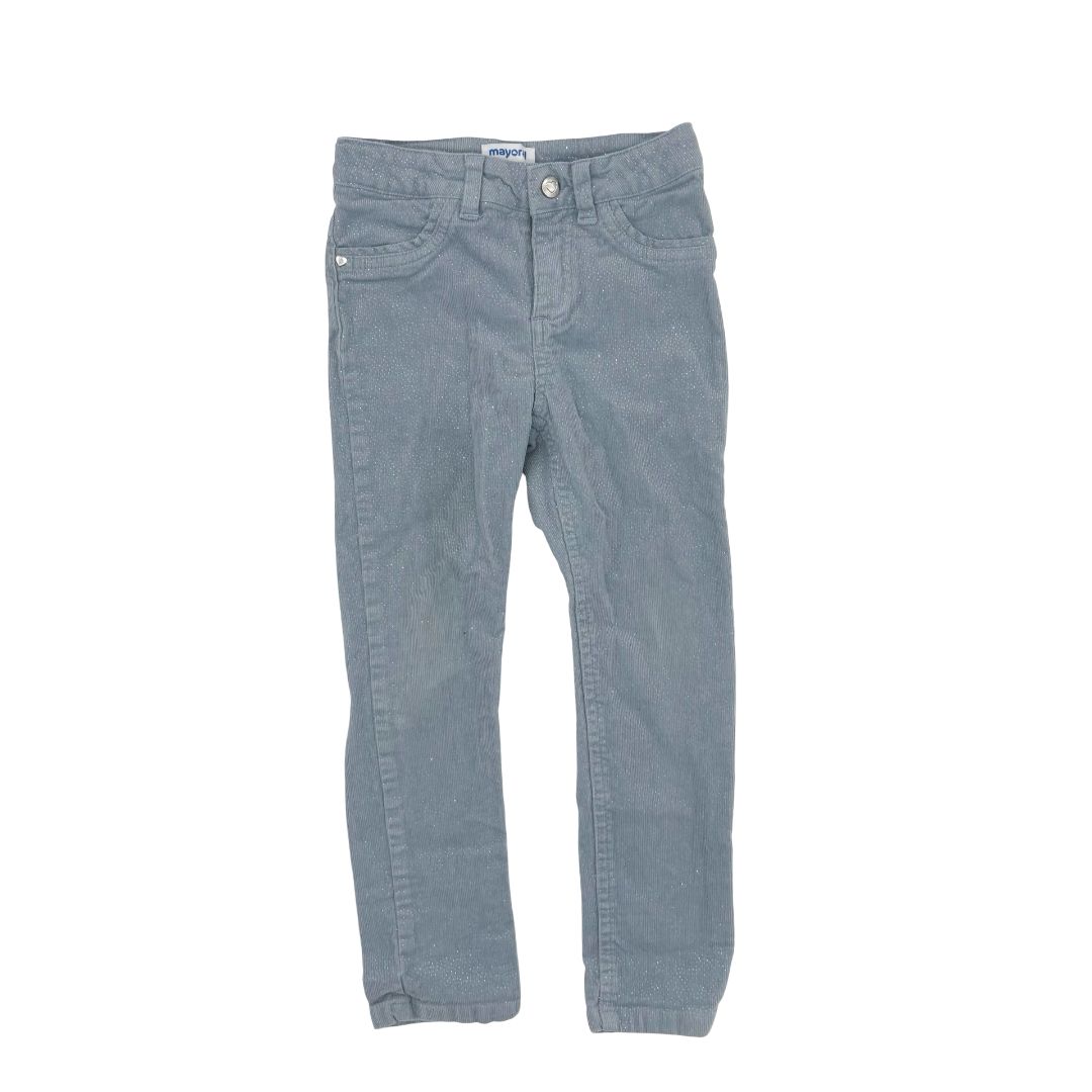 Mayoral Blue Corduroy Sparkly Jeans, 4 years
