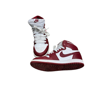 Nike Burgundy and White Air Jordan Shoes, 2 big kid