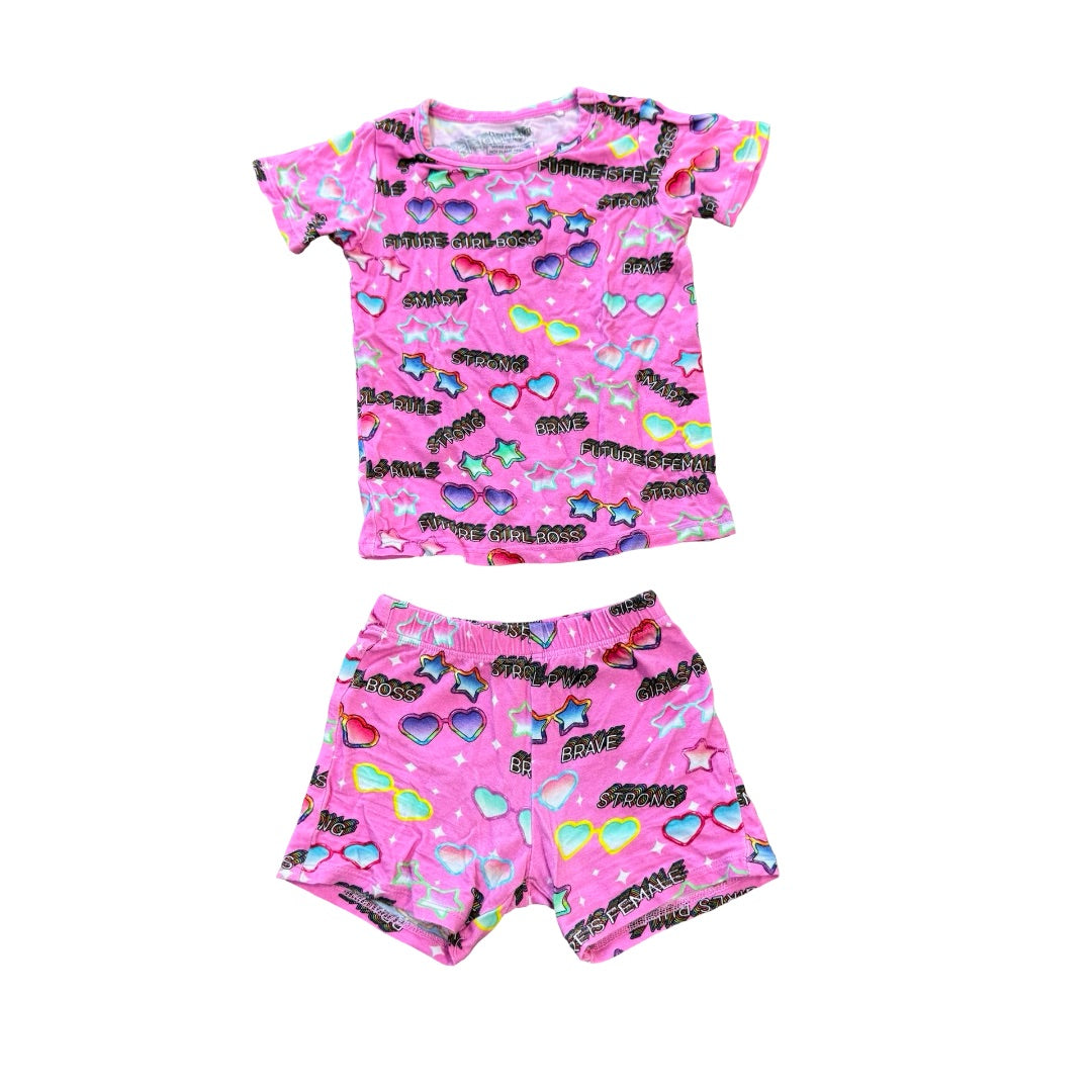 Posh Peanut Pink Girls Rule/Girl Boss pj set, 12-18 months