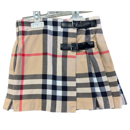 Burberry Pleated Skirt with House Check, 4 years