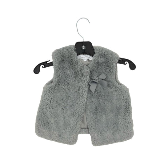 Tartine et Chocolat Grey Furry Vest with Bow, 2 years