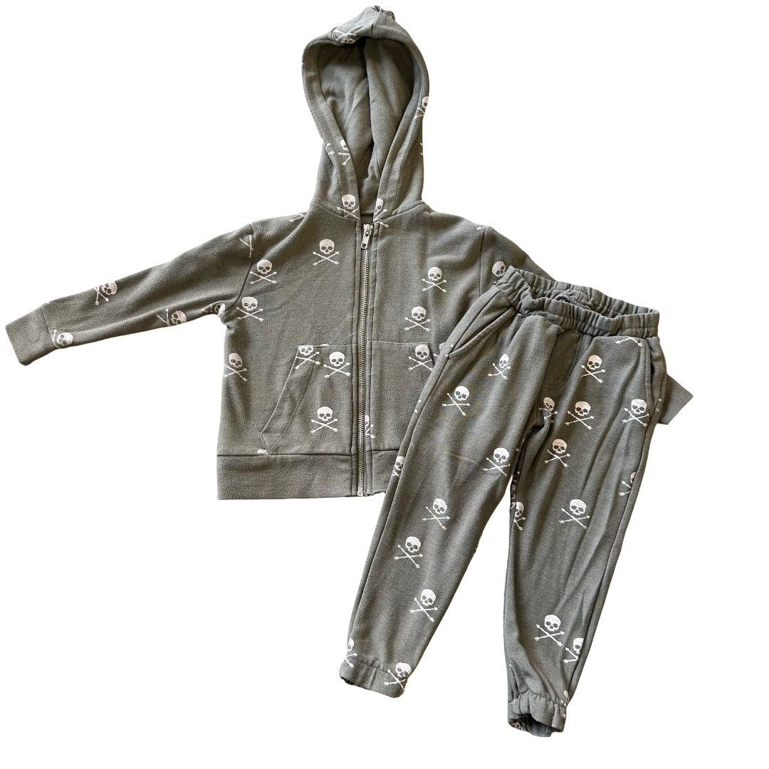Chaser Skeleton sweater and sweatpants set, 2 years
