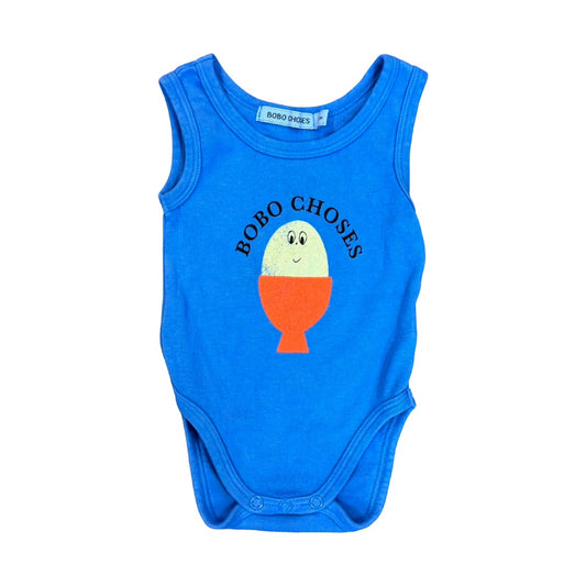 Bobo Choses Blue morning egg tank onesie, 3 months