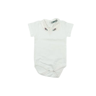 Lab white onesie w/collar, 6 months