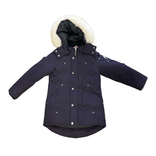 Moose Knuckles Purple/Natural Unisex Original Shearling Trim Parka, small (8-10 years)