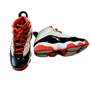 Nike Jordan 6 Rings White Black Team Orange Shoes, 1.5 big kid