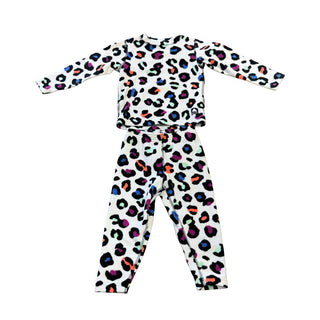 Burton Colourful leopard print fleece base layer set, 2 years