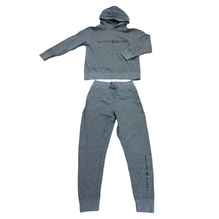 Psycho Bunny Grey Sweatshirt and Jogger Set with Logo in Velvet Letters, medium