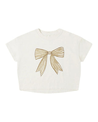Rylee + Cru Natural Bow Boxy T-Shirt Brand New with Tags, 4-5 years