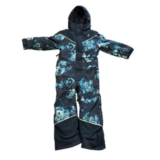 Ripzone Black with Teal Flowers Snowsuit, xs youth